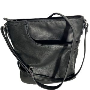 Margot Radley Black Leather Crossbody Bag Adjustable Strap In & Out Pockets